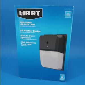 HART 3500 Lumens Hardwire Pack Light with Clear Lens Cover, Dusk to Dawn, Black